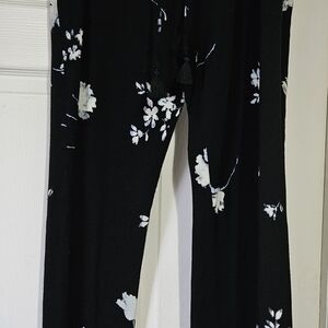 Stars Above Black Floral Wide Leg Pants Sleepwear XXL